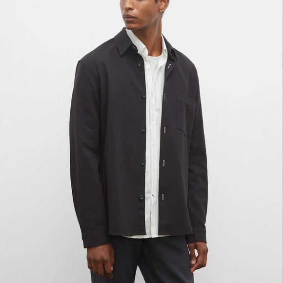 Long Sleeve Textured Standard Workshirt - New With Tags - NEVER WORN - Caviar - Picture 1 of 4